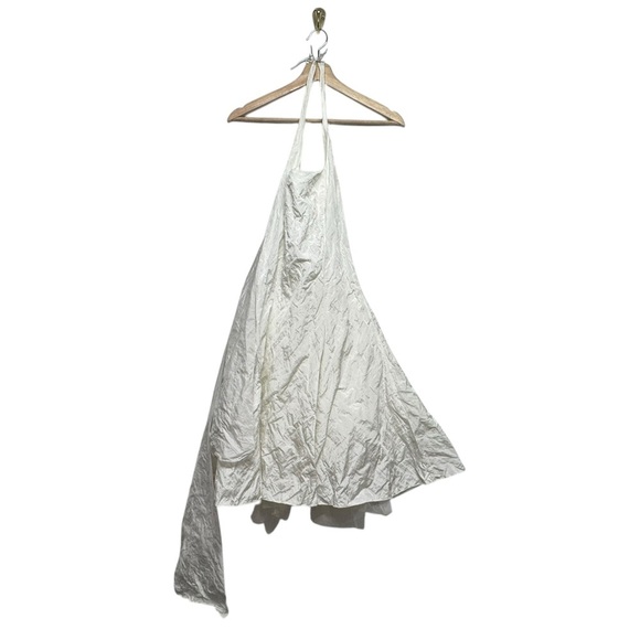 ONI ONIK Bridal Crinkle Tulle Halter Cocktail Dress Ivory EU38/US6 - Picture 5 of 9